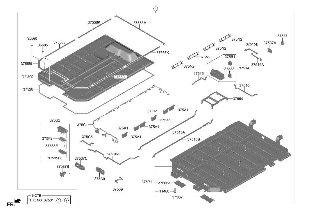 Hyundai 375S2-JI000 BOX ASSY-FUSE