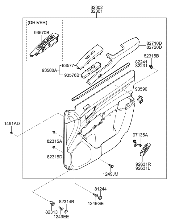 93576-2B000 Hyundai Unit Assembly-Power Window Assist