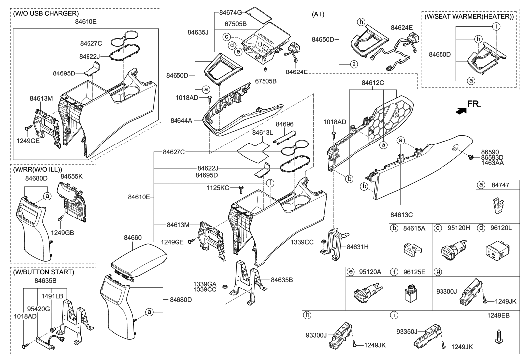 Hyundai 84610-F2000-TRY Console Assembly-Floor