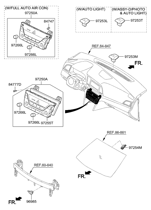 Hyundai 97250-F2062-KEX Heater Control Assembly