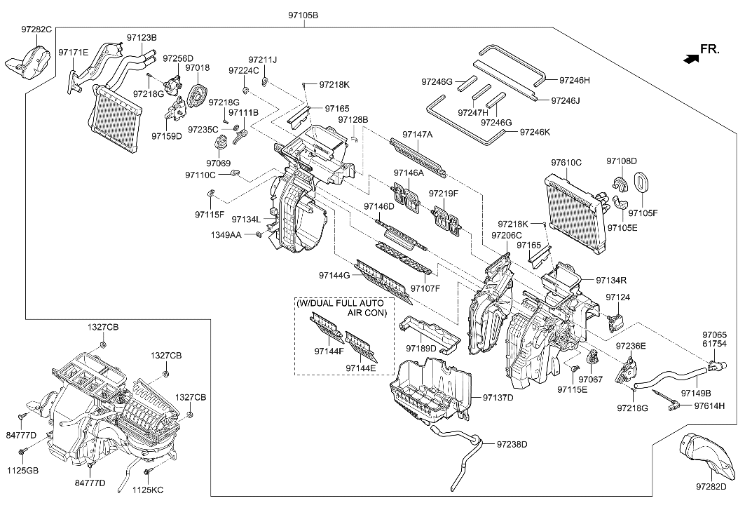 Hyundai 97135-F2040 Case-Heater & Evaporator,RH