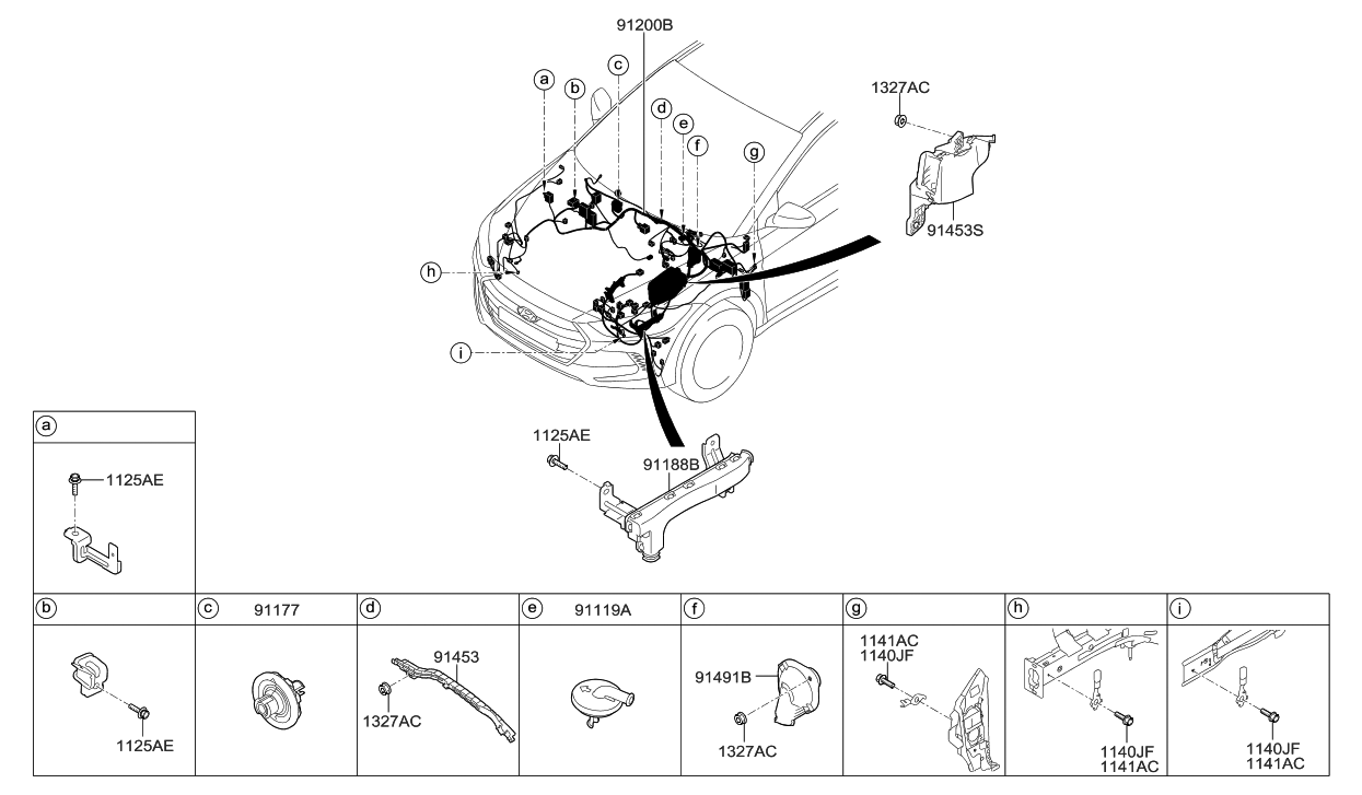 Hyundai 91203-F2315 Wiring Assembly-FRT