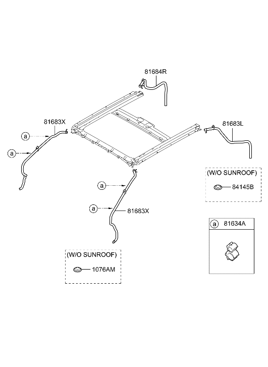 Hyundai 81683-2L020 Hose Assembly-Sunroof Drain,Front