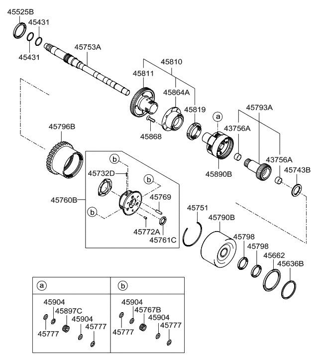 Hyundai 45793-23001 Gear Assembly-Under Drive Sun