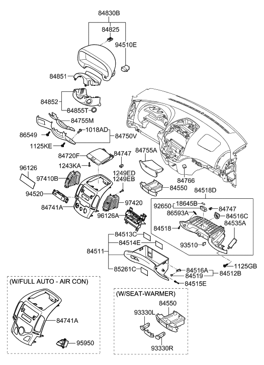 Hyundai 84544-2L100-4W Bumper-Glove Box