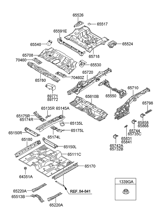 Hyundai 65841-2H000 Reinforcement Assembly-Center Seat Sd Mounting,RH