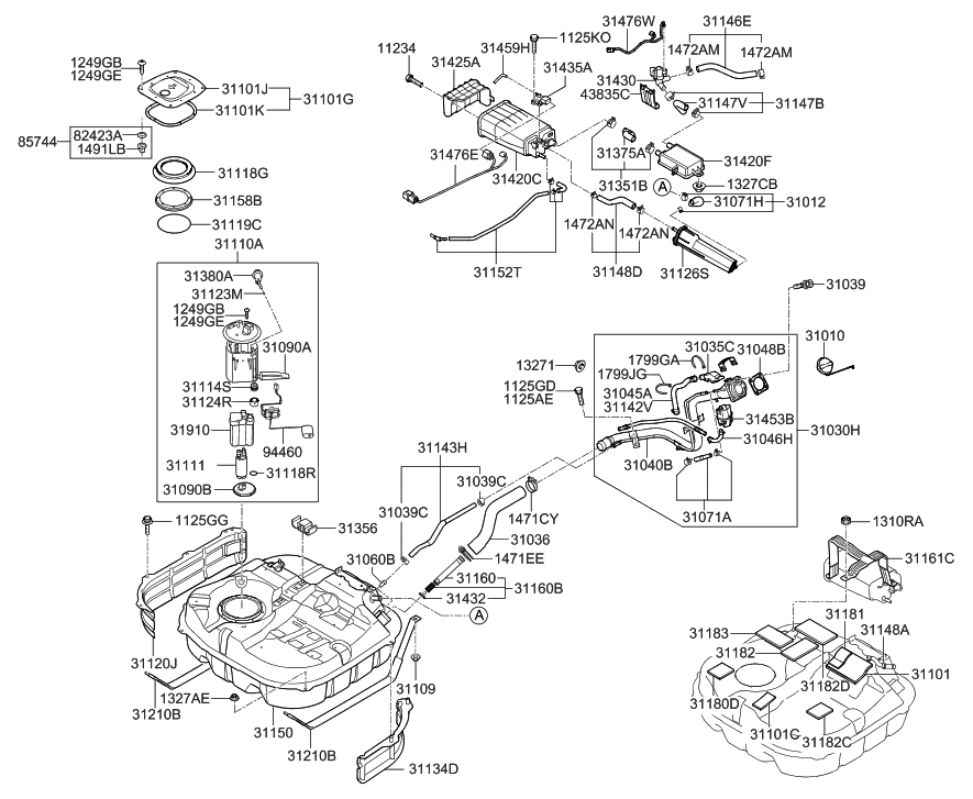 Hyundai 31101-2L050 Cover-Fuel Pump