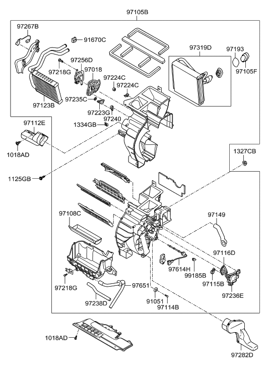 Hyundai 97258-1H000 Insulation-Heater Lower