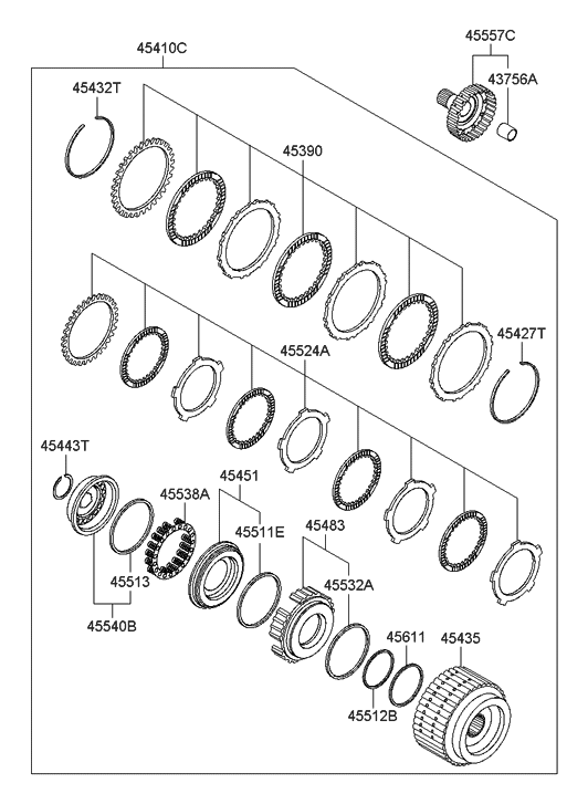 Hyundai 45513-23000 Ring"D"