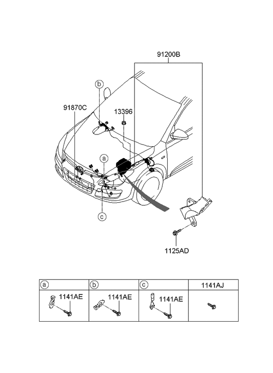 Hyundai 91870-2L020 Wiring Assembly-Front End Module