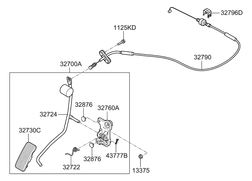 Hyundai 32700-1M100 Pedal Assembly-Accelerator