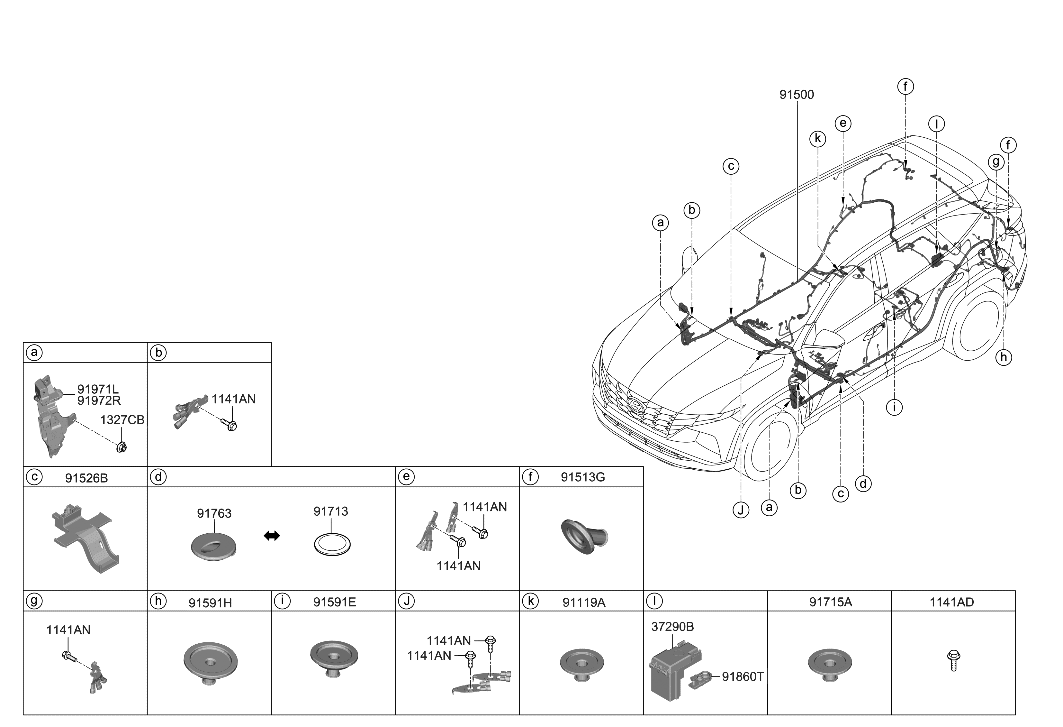 Hyundai 91961-N9070 PROTECTOR-WIRING