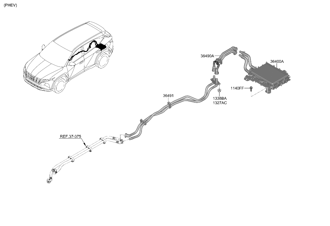 Hyundai 36490-3DAJ5 HOSE & PIPE ASSY-OBC A