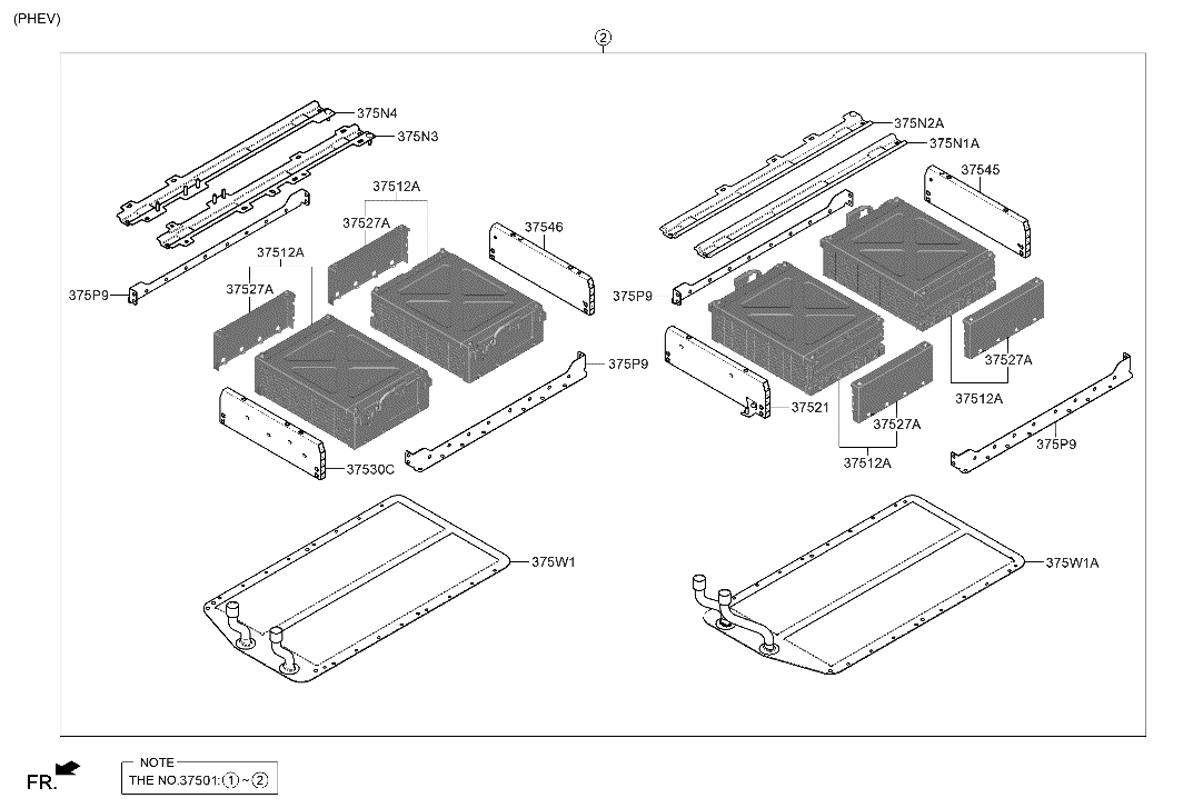 Hyundai 37527-P4500 COVER-BATTERY MODULE