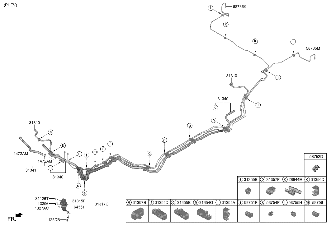 Hyundai 31315-P2500 Protector-Fuel Line Front