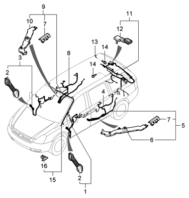 Hyundai 91610-4D040 Wiring Assembly-Front Door,Assist