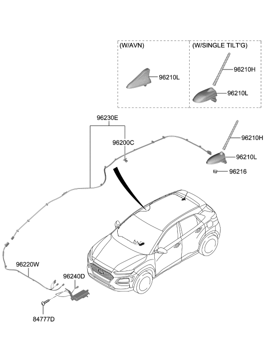 Hyundai 96210-J9520-SAW Antenna Assembly-Combination