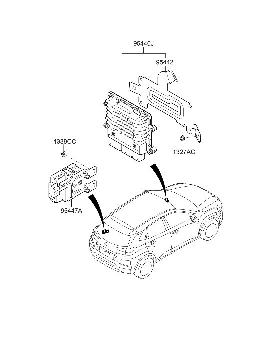 Hyundai 95442-2DLA0 BRACKET-T/M CONTROL MODULE