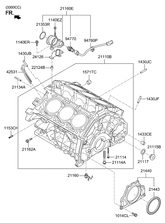 Hyundai 347G3-3LA0B Block Sub Assembly-Cylinder