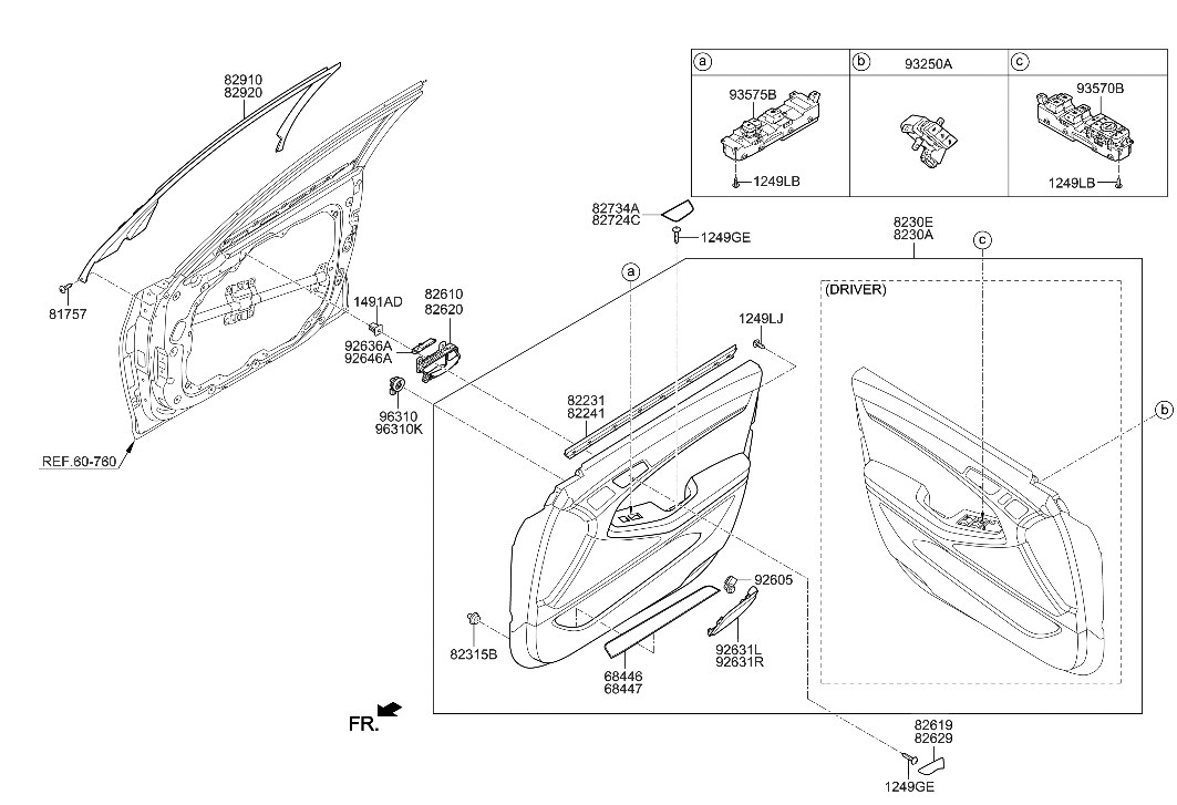 Hyundai 82306-B1210-3RR Panel Assembly-Front Door Trim,RH