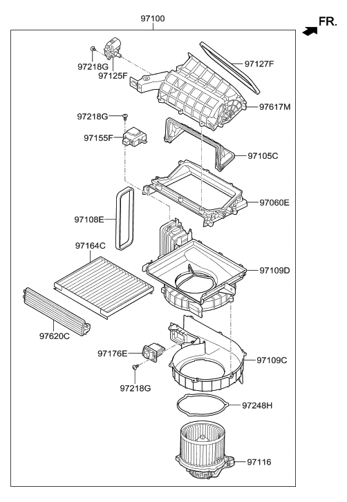 Hyundai 97100-B1300 Blower Unit