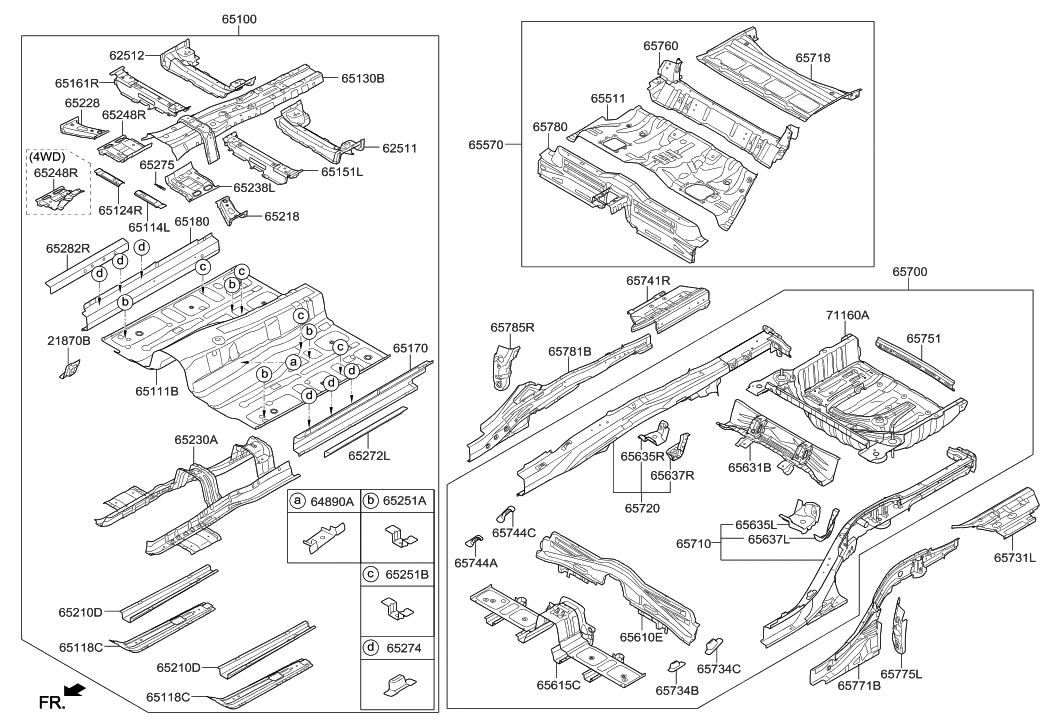 Hyundai 65131-B1500 Reinforcement Assembly-Center Floor