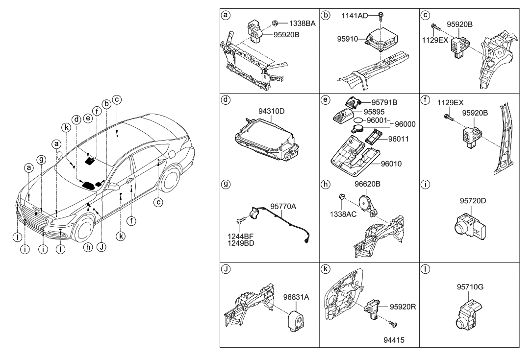 Hyundai 95720-B1800-U5B Ultrasonic Sensor Assembly-Bws