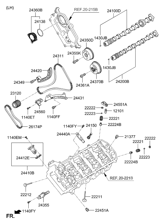 Hyundai 24460-3F401 TENSIONER Assembly-Oil Pump Chain