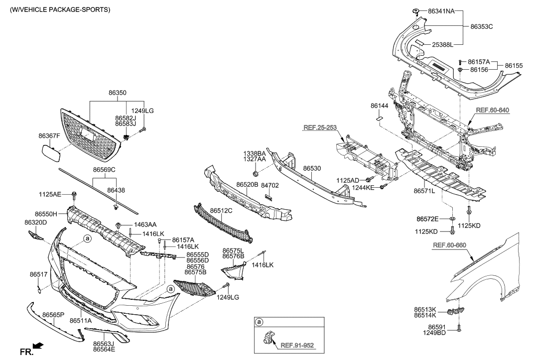 Hyundai 86571-B1500 Stiffner-Front Bumper Lower