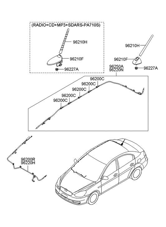 Hyundai 96200-1E520 Clip-Feeder Cable