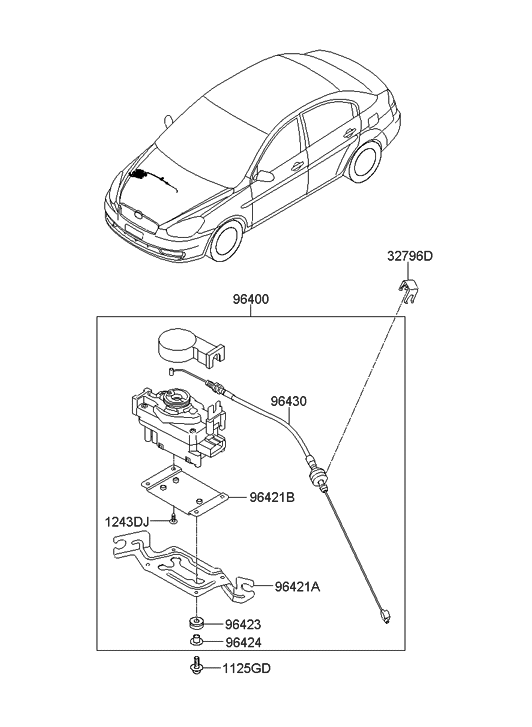 Hyundai 96421-1E000 Bracket-Automatic Cruise Outer