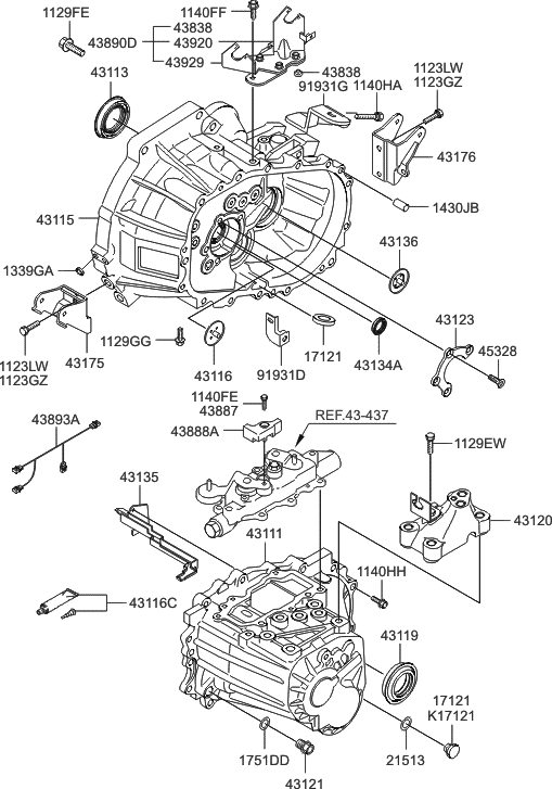 Hyundai 43123-23000 Retainer-Bearing