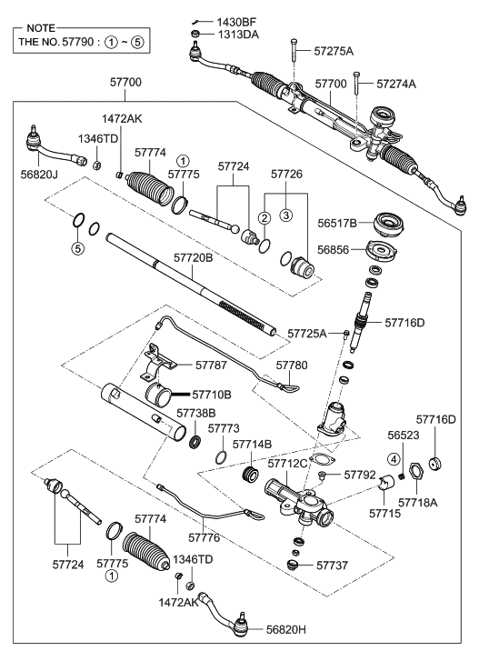 Hyundai 57790-1EA00 Seal Kit-Power Steering Gear