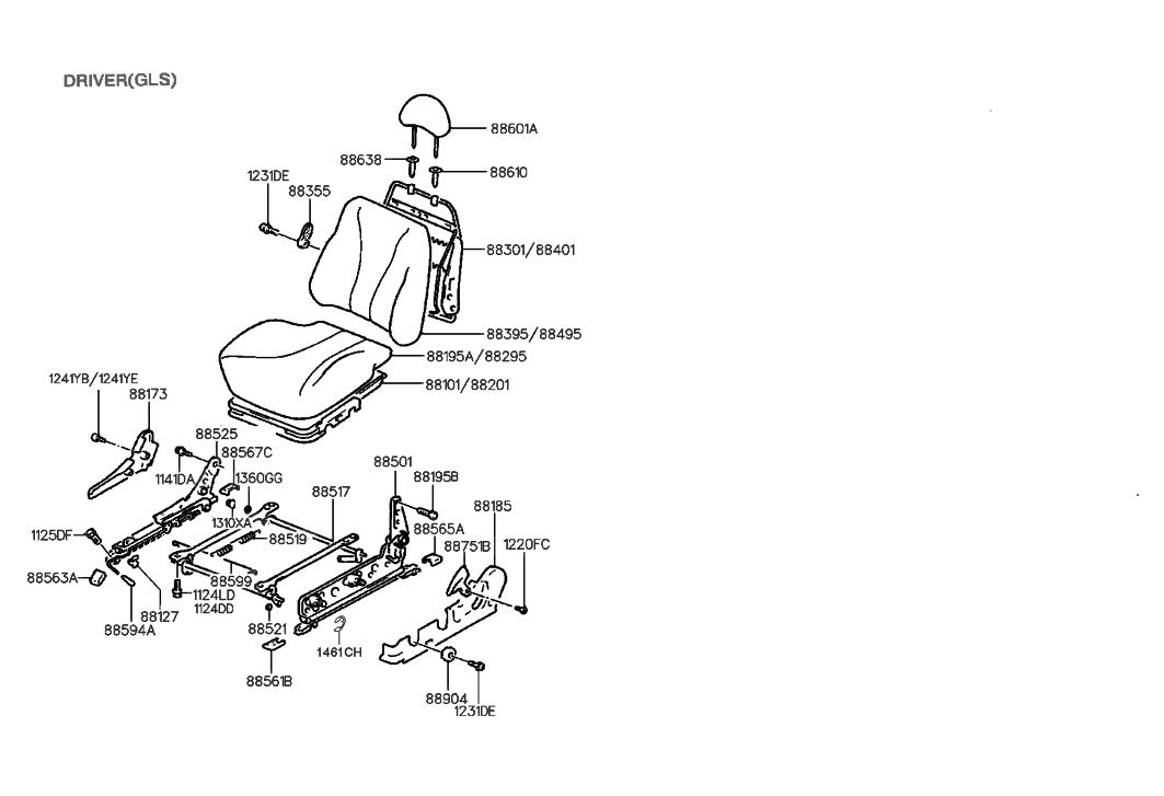 Hyundai 88495-29101-LQN Cover & Pad-Front Seat Back,RH