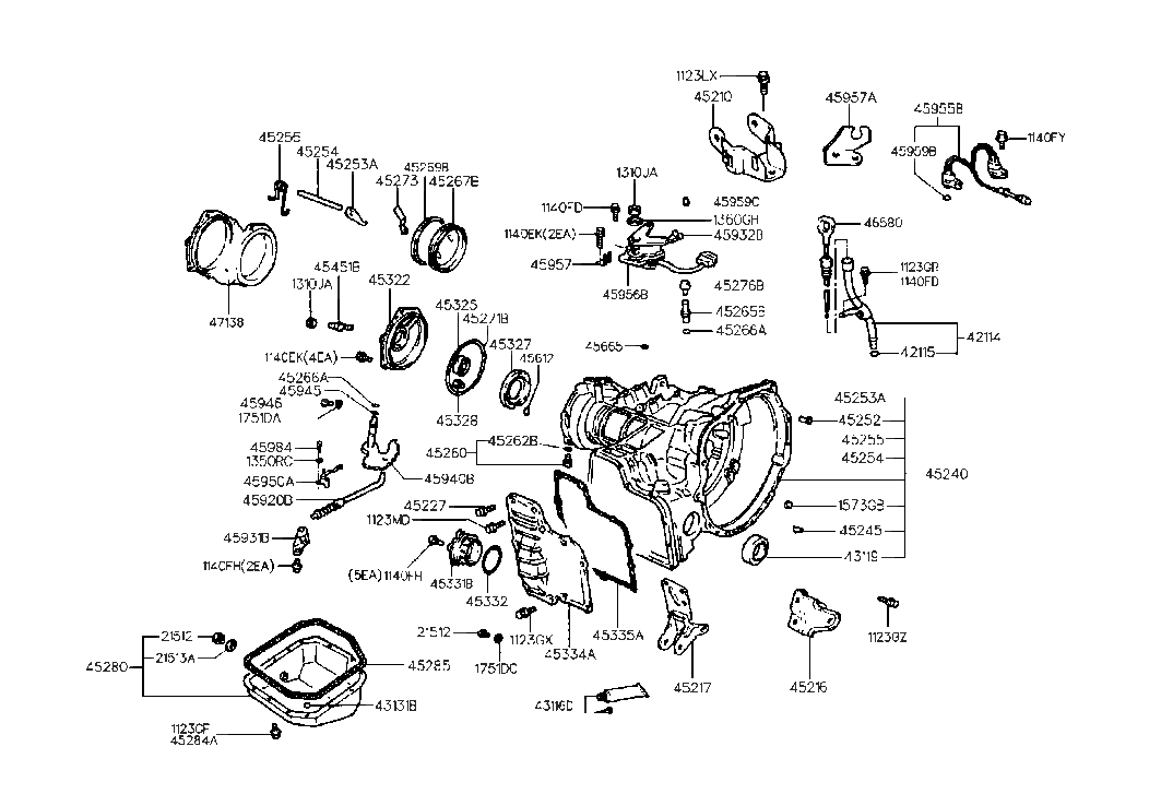 Hyundai 45932-28002 Lever-Automatic Transaxle Manual Control