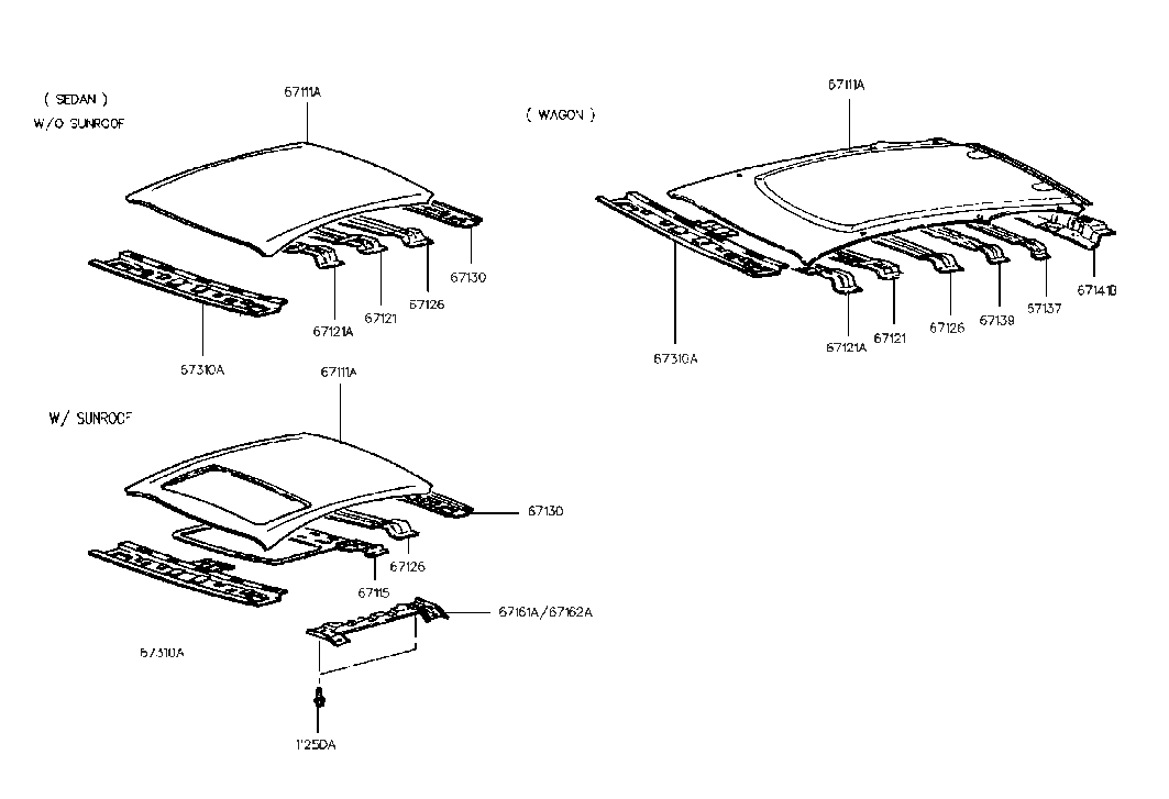 Hyundai 67134-29000 Rail-Roof Center