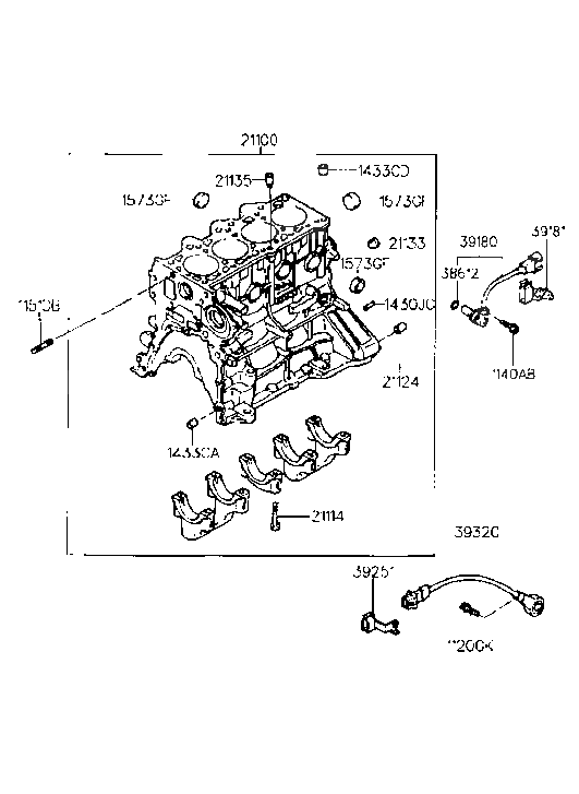 Hyundai 21100-23A00 Block Assembly-Cylinder