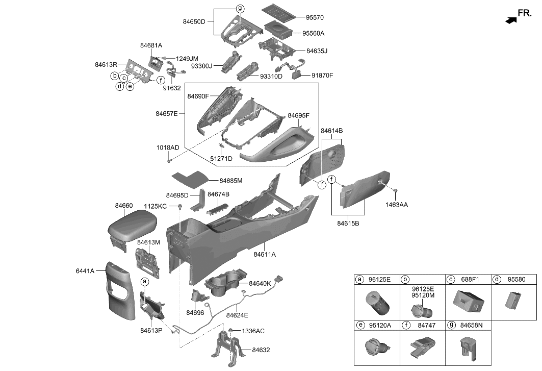 Hyundai 84690-J9000-YPN COVER-CONSOLE STORAGE BOX