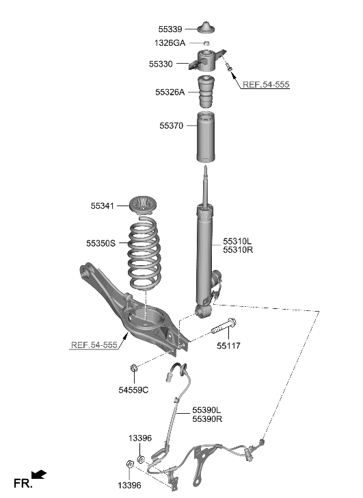 Hyundai 55311-I3000 SHOCK ABSORBER ASSY-REAR,LH