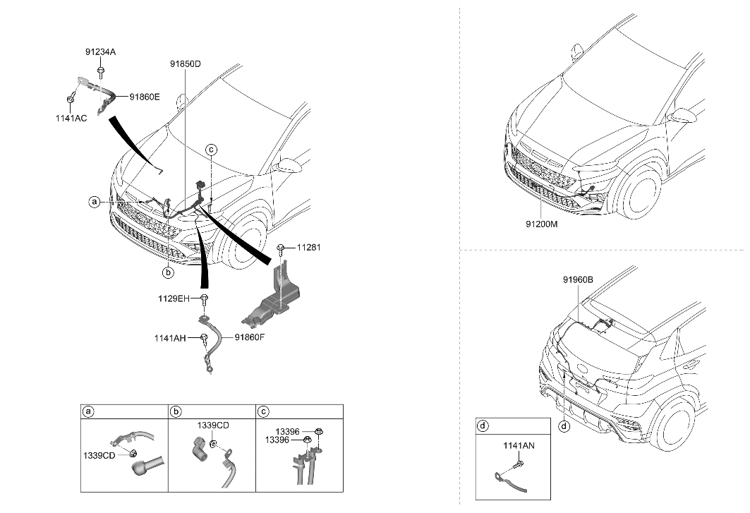 Hyundai 91650-I3010 WIRING ASSY-TAIL GATE