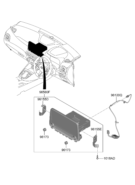 Hyundai 96560-I3180-NVC HEAD UNIT ASSY-AVN