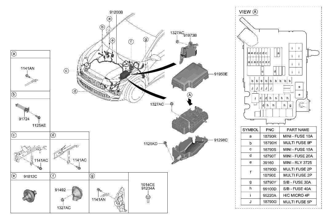 Hyundai 91200-I3060 WIRING ASSY-FRT