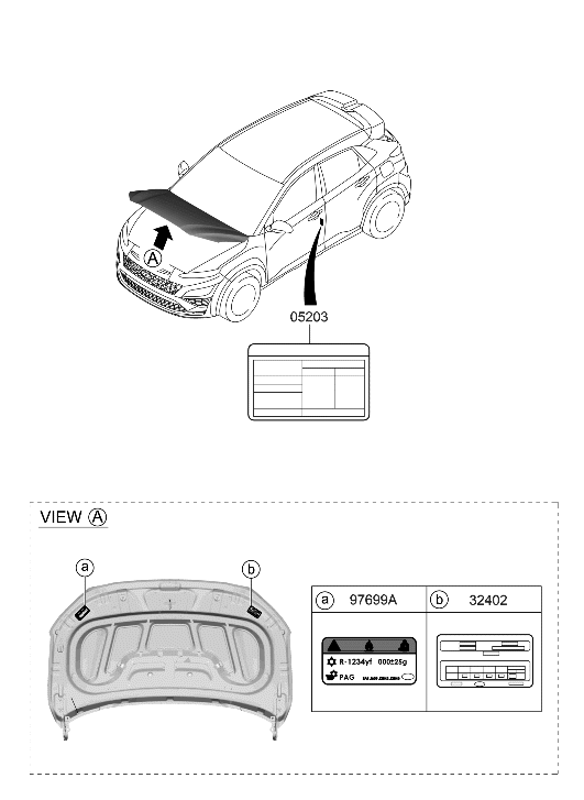 Hyundai 05203-I3100 LABEL-TIRE PRESSURE