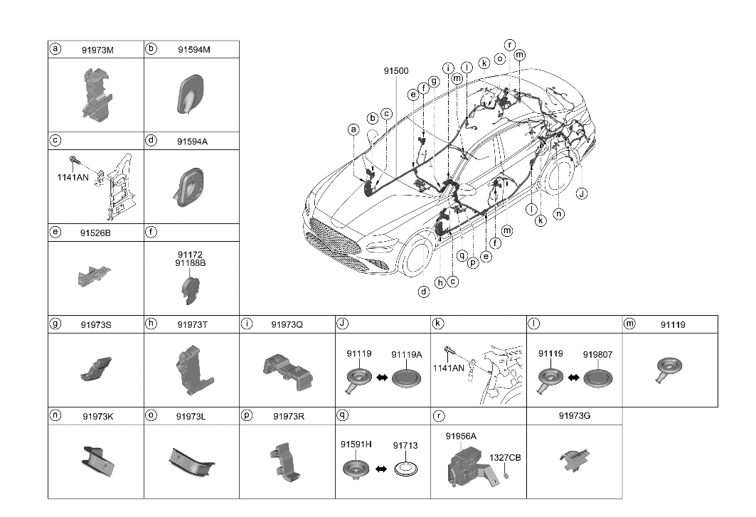 Hyundai 91970-J5190 Protector-Wiring