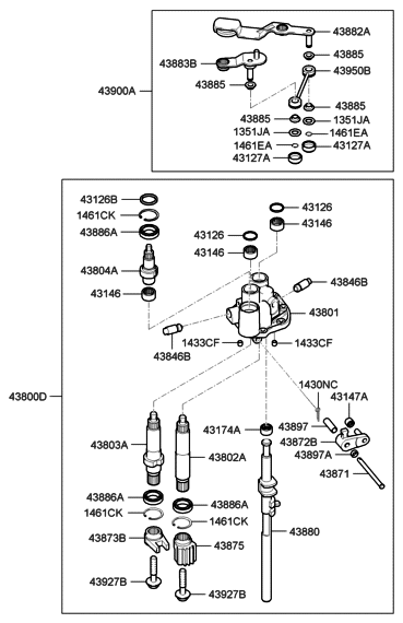 2006 Hyundai Santa Fe New Body Style - Produced Before SEP.10.2006 (Korean) Gear Shift Control (MTM) Diagram 2