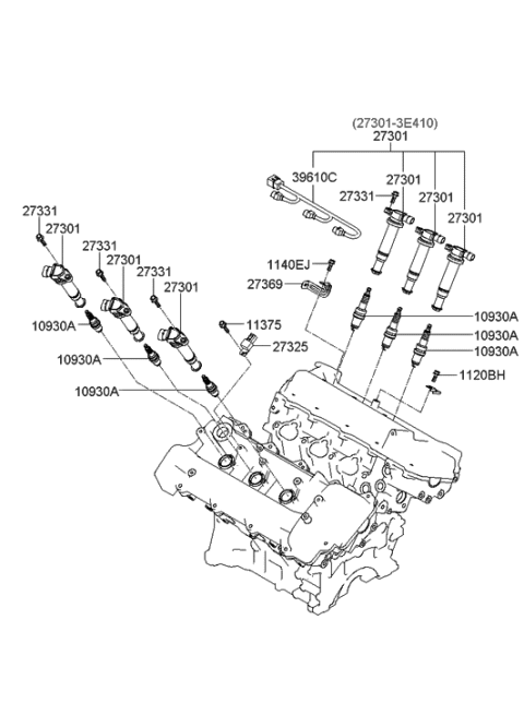 2021 Hyundai Sonata Coil Assembly-Ignition R Diagram for 27301-3E410