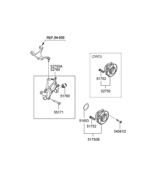 2006 Hyundai Santa Fe New Body Style - Produced Before SEP.10.2006 (Korean) Rear Axle Diagram 2