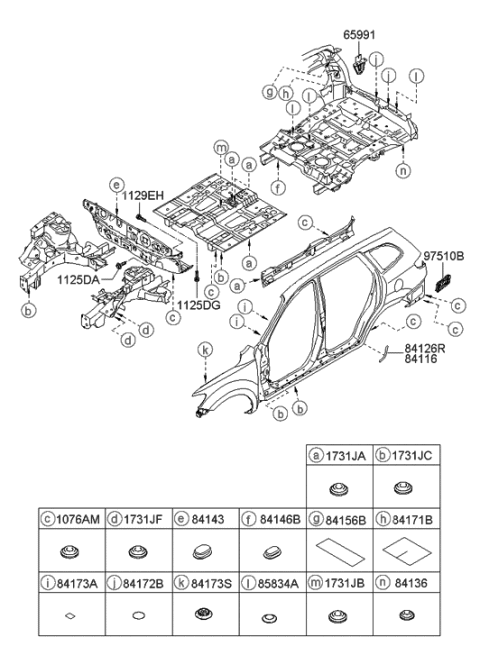 2006 Hyundai Santa Fe Isolation Pad & Plug Diagram 2