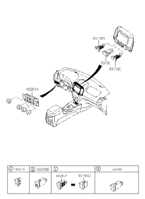 2021 Hyundai Sonata Switch Assembly-Esp Diagram for 93750-2B600-J4