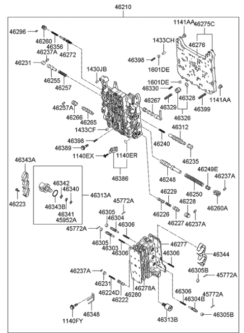 2006 Hyundai Santa Fe New Body Style - Produced Before SEP.10.2006 (Korean) Transmission Valve Body Diagram 2